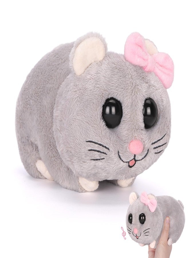 Dalycro Sad Hamster Meme Plush with Sound, Musical Stuffed Animal Doll with Violin, Cute Birthday Gift for Adults, Friends (Grey) - Image 1